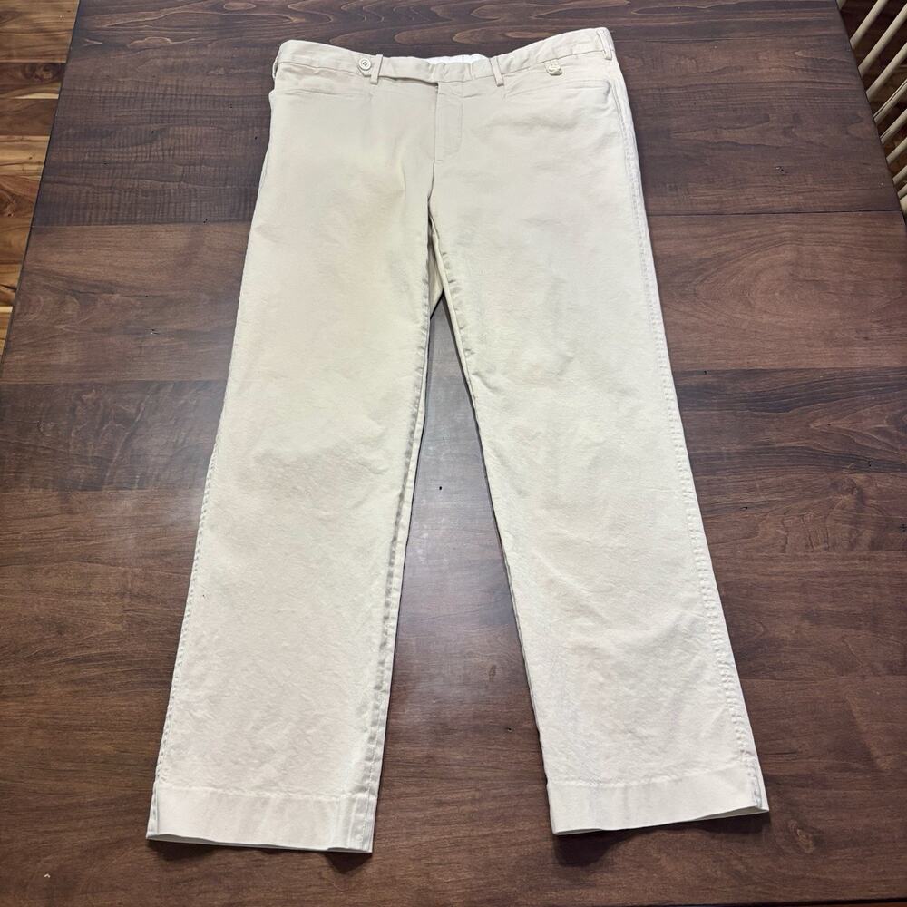 Prada Dress Pant Mens 36" Sz 52 Khaki Flat Straight Leg Italy Designer Luxury